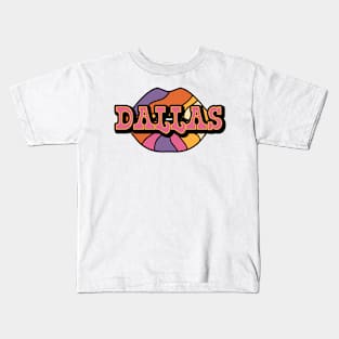 Dallas Texas Retro Western Aesthetic Collage Kids T-Shirt